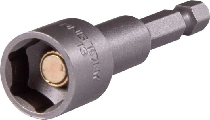 Головка для шуруповерта шестигранная 1/4" KING TONY 13 мм 65 мм, магнитная [7616513M]