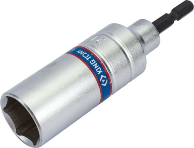 Головка для шуруповерта шестигранная 1/4" KING TONY 21 мм 110 мм [76C1121M]