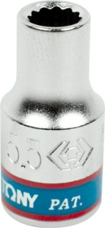 Головка двенадцати гранная с посадкой 1/4" KING TONY 233055M 5,5 мм