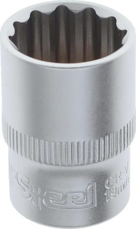 Головка двенадцатигранная с посадкой 1/2" AV Steel AV-521019 19 мм Головка двенадцатигранная с посадкой 1/2" AV Steel AV-521019 19 мм