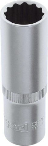 Головка двенадцатигранная с посадкой 1/2" AV Steel AV-521217 17 мм глубокая Головка двенадцатигранная с посадкой 1/2" AV Steel AV-521217 17 мм глубокая