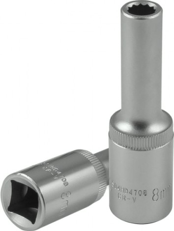 Головка двенадцатигранная с посадкой 1/2" JONNESWAY S04HD4708 глубокая 8 мм [049058]