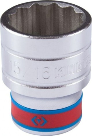Головка двенадцатигранная с посадкой 1/2" KING TONY 433030S 15/16"