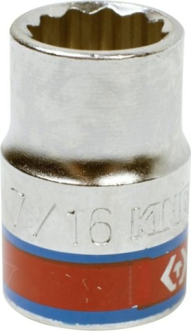 Головка двенадцатигранная с посадкой 3/8" KING TONY 333014S стандартная 7/16", дюймовая