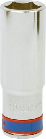 Головка шестигранная с посадкой 1/2" KING TONY 423518М 18 мм глубокая [423518M]