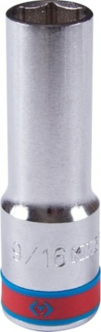 Головка шестигранная с посадкой 1/2" KING TONY 423518S 9/16" дюймовая, глубокая