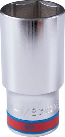 Головка шестигранная с посадкой 1/2" KING TONY 423536S 1-1/8" дюймовая, глубокая