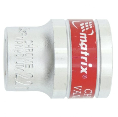 Головка шестигранная с посадкой 1/2" MATRIX 13122 22 мм, CrV Головка шестигранная с посадкой 1/2" MATRIX 13122 22 мм, CrV