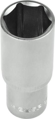 Головка шестигранная с посадкой 1/2" ЗУБР МАСТЕР FLANK 22 мм, торцовая cr-v, хром покрытие [27726-22]