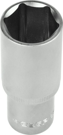 Головка шестигранная с посадкой 1/2" ЗУБР МАСТЕР FLANK 24 мм, торцовая cr-v, хром покрытие [27726-24]