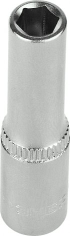 Головка шестигранная с посадкой 1/4" ЗУБР МАСТЕР FLANK 7 мм, удлиненная торцовая, cr-v [27717-07]