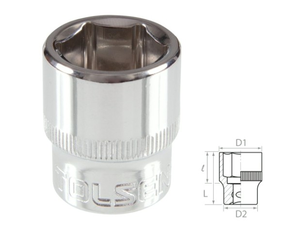 Головка шестигранная с посадкой 3/8" tolsen 16 мм TT16316 [TT16316]