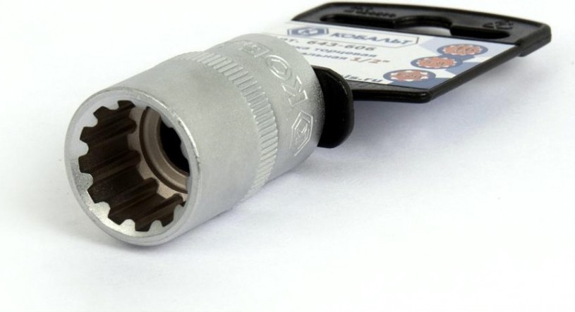 Головка SPLINE Кобальт 643-606 торцевая универсальная 1/2", 16 мм, cr-v