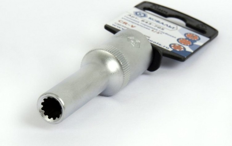 Головка SPLINE Кобальт 643-705 торцевая глубокая универсальная 1/2", 8 мм, cr-v
