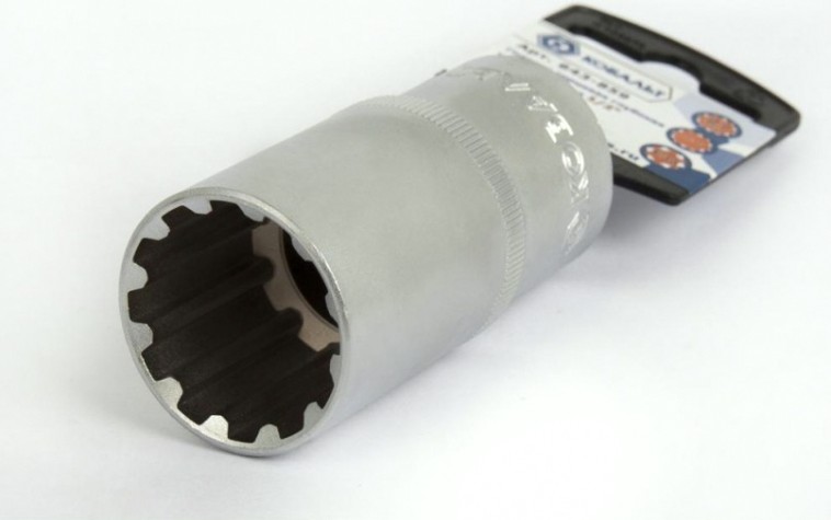 Головка SPLINE Кобальт 643-859 торцевая глубокая универсальная 1/2", 27 мм, cr-v