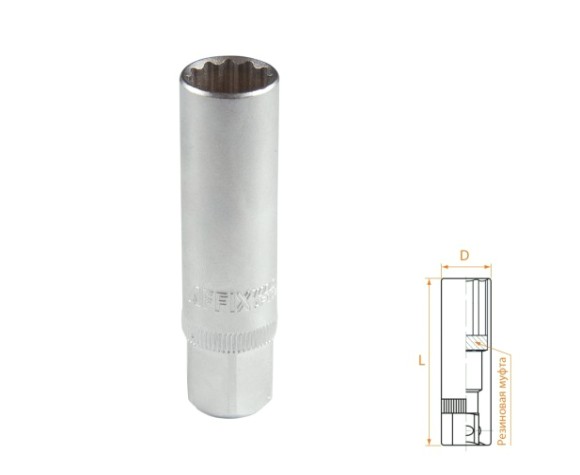 Головка свечная Affix AF00232014 двенадцатигранная 3/8", 14 мм