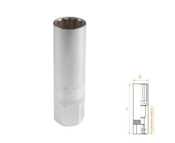 Головка свечная Affix AF00232016 двенадцатигранная 3/8", 16 мм Головка свечная Affix AF00232016 двенадцатигранная 3/8", 16 мм