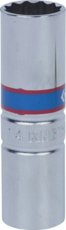 Головка свечная KING TONY 12-гранная 3/8", 14 мм, пружинный фиксатор [36A014]