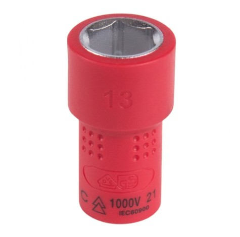 Головка торцевая диэлектрическая KING TONY 6-гранная 1/4", 13 мм [2335VE13M]