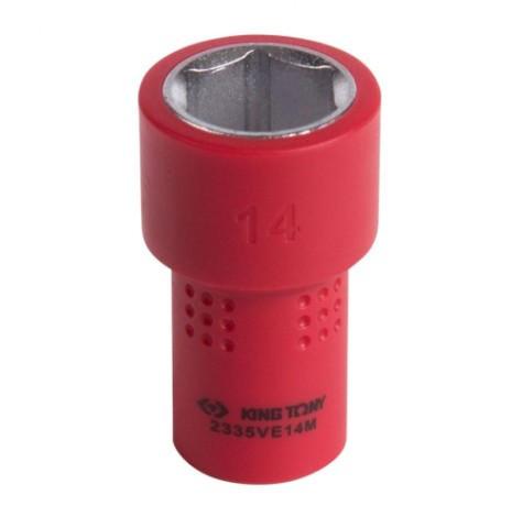 Головка торцевая диэлектрическая KING TONY 6-гранная 1/4", 14 мм [2335VE14M]