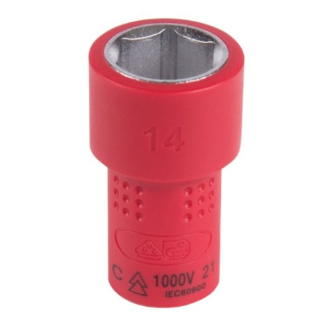 Головка торцевая диэлектрическая KING TONY 6-гранная 1/4", 14 мм [2335VE14M]