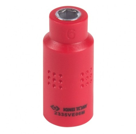 Головка торцевая диэлектрическая KING TONY 6-гранная 1/4", 6 мм [2335VE06M]