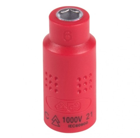 Головка торцевая диэлектрическая KING TONY 6-гранная 1/4", 6 мм [2335VE06M]