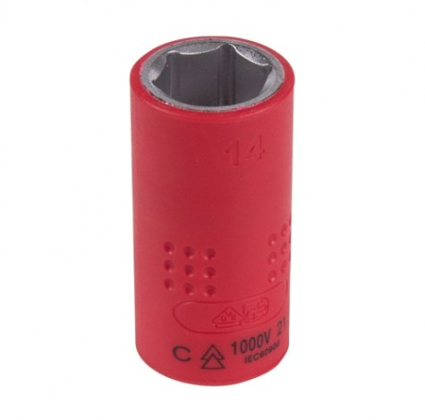 Головка торцевая диэлектрическая KING TONY 6-гранная 3/8", 14 мм [3335VE14M]