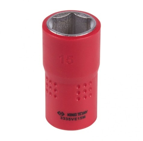 Головка торцевая диэлектрическая KING TONY 6-гранная 3/8", 15 мм [3335VE15M]