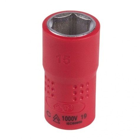 Головка торцевая диэлектрическая KING TONY 6-гранная 3/8", 15 мм [3335VE15M]