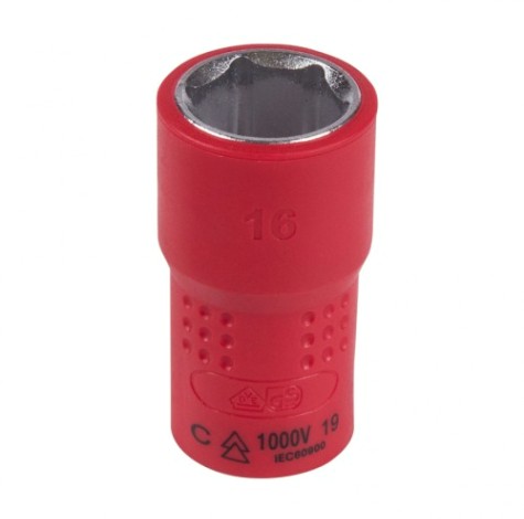 Головка торцевая диэлектрическая KING TONY 6-гранная 3/8", 16 мм [3335VE16M]