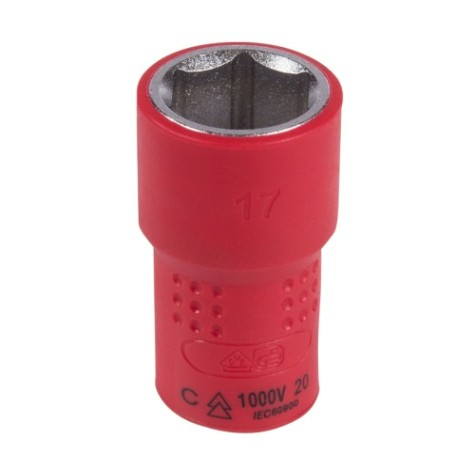 Головка торцевая диэлектрическая KING TONY 6-гранная 3/8", 17 мм [3335VE17M]