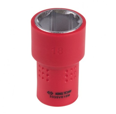 Головка торцевая диэлектрическая KING TONY 6-гранная 3/8", 18 мм [3335VE18M]