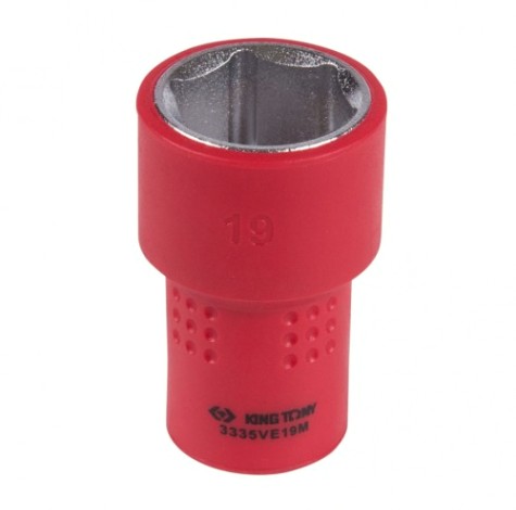 Головка торцевая диэлектрическая KING TONY 6-гранная 3/8", 19 мм [3335VE19M]