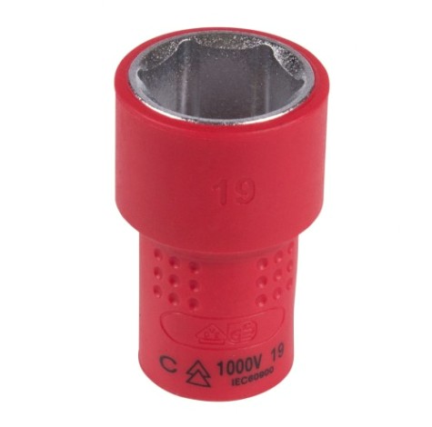 Головка торцевая диэлектрическая KING TONY 6-гранная 3/8", 19 мм [3335VE19M]