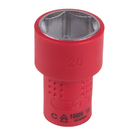 Головка торцевая диэлектрическая KING TONY 6-гранная 3/8", 20 мм [3335VE20M]