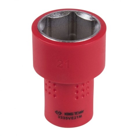Головка торцевая диэлектрическая KING TONY 6-гранная 3/8", 21 мм [3335VE21M]