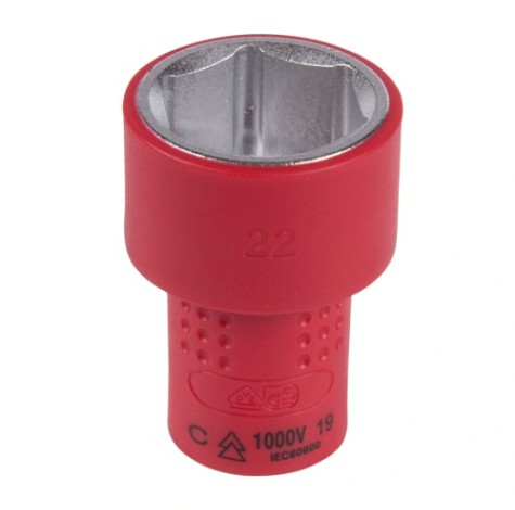 Головка торцевая диэлектрическая KING TONY 6-гранная 3/8", 22 мм [3335VE22M]