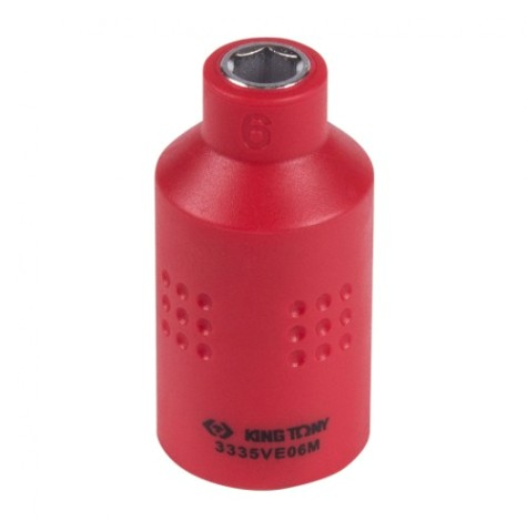 Головка торцевая диэлектрическая KING TONY 6-гранная 3/8", 6 мм [3335VE06M]