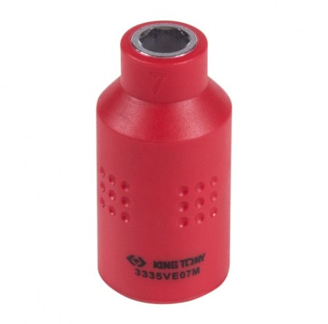 Головка торцевая диэлектрическая KING TONY 6-гранная 3/8", 7 мм [3335VE07M]