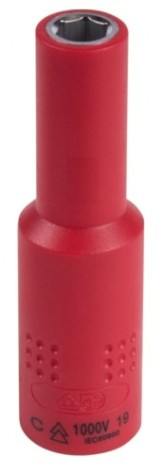 Головка торцевая глубокая диэлектрическая KING TONY 6-гранная 3/8", 10 мм [3235VE10M]