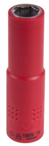 Головка торцевая глубокая диэлектрическая KING TONY 6-гранная 3/8", 12 мм [3235VE12M]