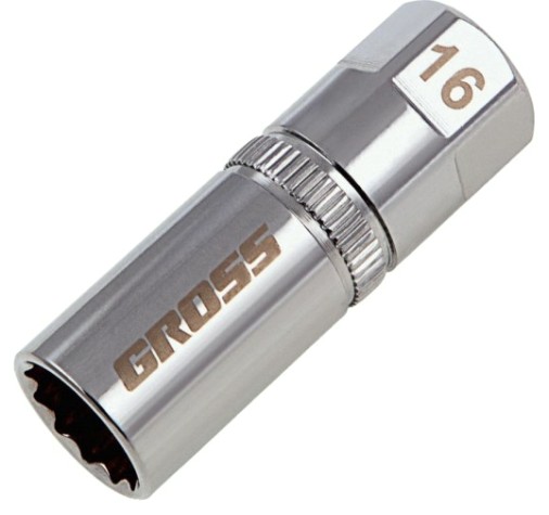 Головка торцевая свечная магнитная GROSS 16 мм под квадрат 1/2" 13188 [13188]