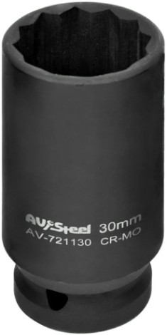 Головка торцевая ударная 12-ти гранная AV Steel AV-721130 1/2", удлиненная, 30 мм Головка торцевая ударная 12-ти гранная AV Steel AV-721130 1/2", удлиненная, 30 мм