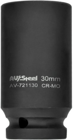 Головка торцевая ударная 12-ти гранная AV Steel AV-721130 1/2", удлиненная, 30 мм