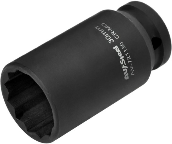 Головка торцевая ударная 12-ти гранная AV Steel AV-721130 1/2", удлиненная, 30 мм