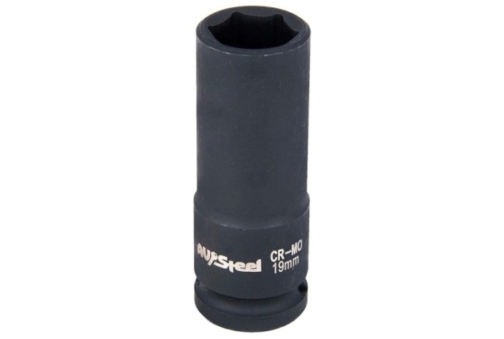 Головка торцевая ударная глубокая 6-ти гранная AV Steel AV-720119 1/2", 19 мм