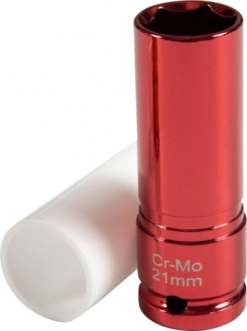 Головка торцевая ударная глубокая Affix 1/2" 21 мм, тонкостенная, пластик. защита [AF00645121]