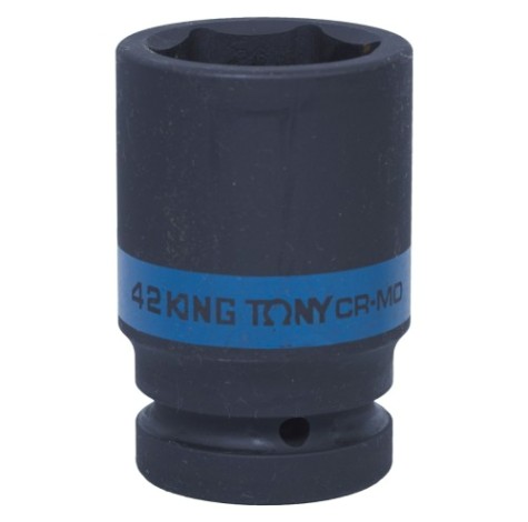 Головка торцевая ударная глубокая KING TONY 6-гранная 1", 42 мм [843542M]