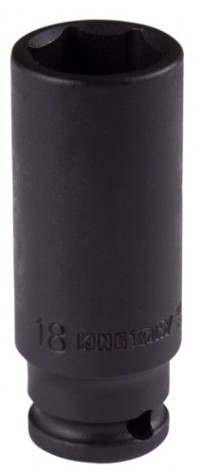 Головка торцевая ударная глубокая KING TONY 6-гранная 3/8", 18 мм [343518M]